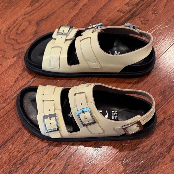 Birkenstock Cannes Leather Sandals - Butter - Picture 3 of 7